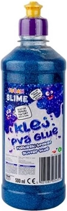 Tuban PVA-Kleber mit blauen Glitzerpartikeln 500 ml