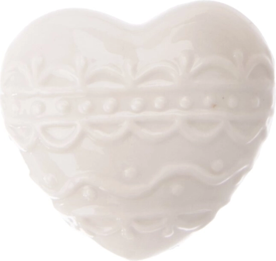 Weißes Porzellanherz 6 × 4 × 6 cm