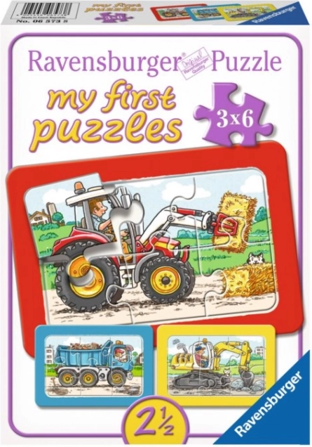 Mein erstes Puzzle Baumaschinen 3×6 Teile RAVENSBURGER
