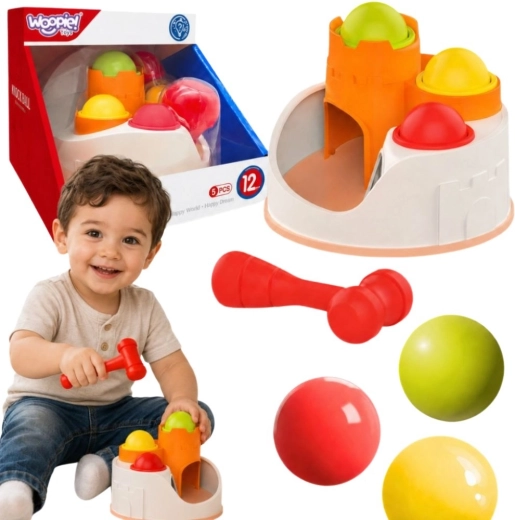 WOOPIE Klopfspiel mit Kugeln und Hämmerchen für Kinder ab 12 Monaten
