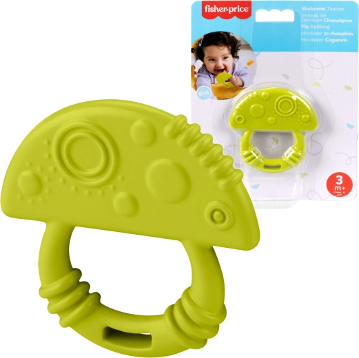Grünes Baby-Beißspielzeug in Pilzform – weich und strukturiert FISHER-PRICE