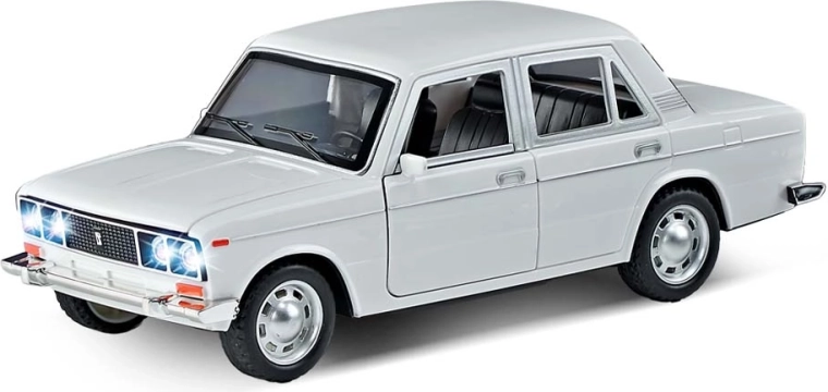 Weißes Auto mit Sound und Licht 18 cm