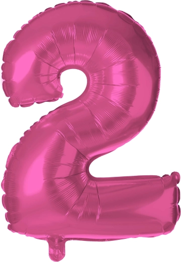 Folienballon Zahl 2 rosa 30 cm TORO