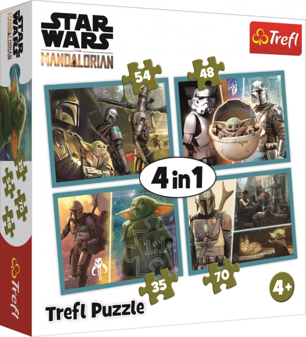 Puzzle 4-in-1 MANDALORIAN und seine Welt (35–70 Teile) TREFL