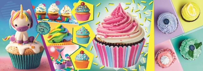 TREFL Panoramapuzzle Bunte Cupcakes 1000 Teile