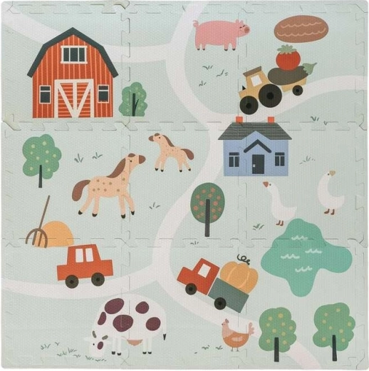 FreeOn Free2Play Schaum-Spielmatte Puzzle Bauernhof 9 Teile