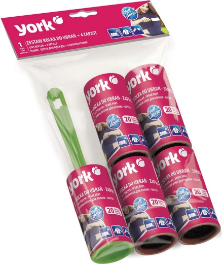 Reinigungsrolle für Kleidung 20 Abrisse + 4 Ersatzrollen, Farbmix