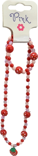 Rosa Schmuckset mit Erdbeeranhänger