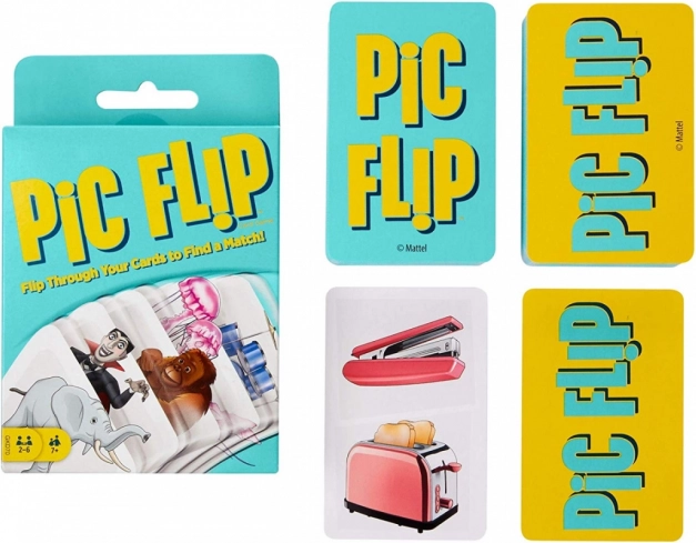 Logisches Kartenspiel Pic Flip Pro für Kinder 7+ – Assoziationen und schnelles Paarefinden