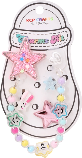 Set dekorativer Accessoires für Pantoletten – glitzernder Stern und Perlenkette