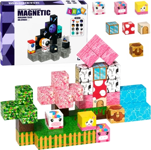 Magnetische Bausteine zum Bauen Einhörner 3D 50 Teile