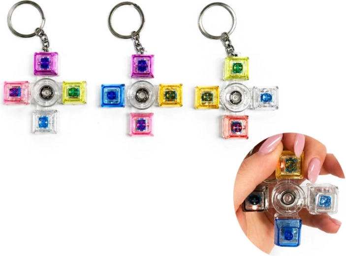 Sensorischer Klick-Schlüsselanhänger mit Spinner und Licht - 1 Stück