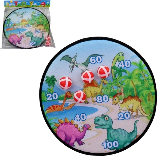 Dartscheibe mit Dinosauriern und Klettbällen 36 × 36 cm