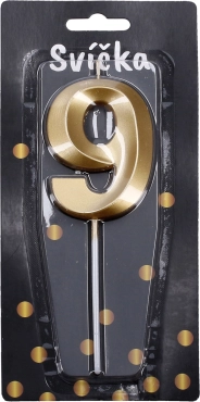 Goldene Partykerze – Zahl 9