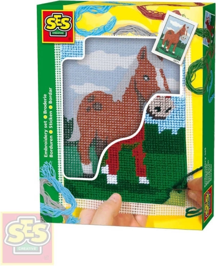 SES Creative Stickset mit Stickkarte Pferd