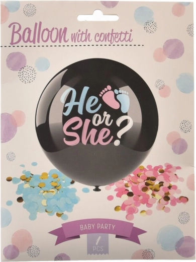 Latexballon BOY/GIRL mit Konfetti 90 cm
