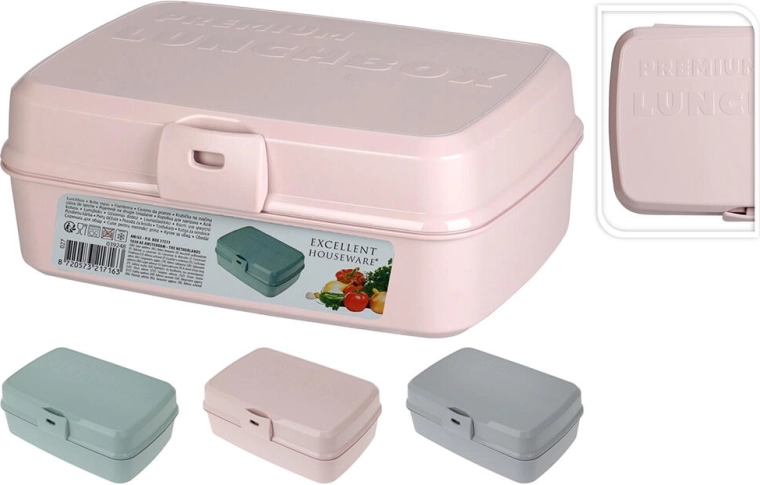 Lunchbox mit Clipverschluss 21 × 15 × 8,5 cm, Farbmix