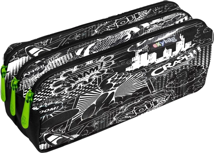 Schuletui mit 3 Reißverschlüssen Crash