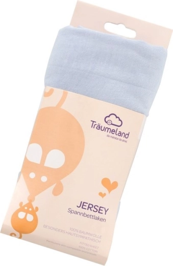 Träumeland Jersey-Spannbettlaken 40 × 90 cm hellblau