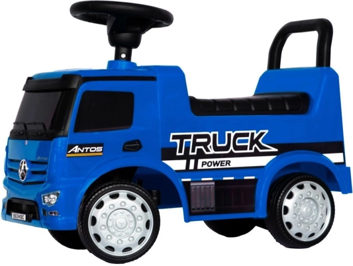 Mercedes-Benz Antos Kinder-Rutschfahrzeug Truck mit Sound und Lichtern, blau