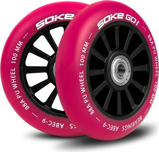 SOKE Scooterrollen 100 mm Rubin – Set 2 Stk.