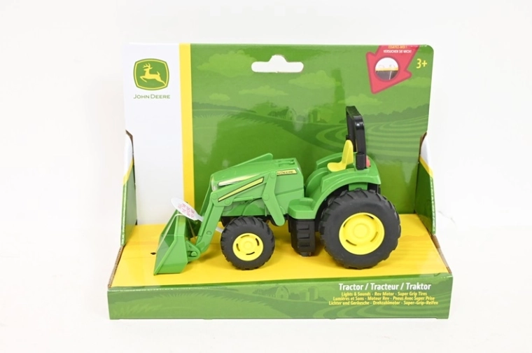 Tomy John Deere Mini-Traktor mit Frontschaufel, Licht und Sound
