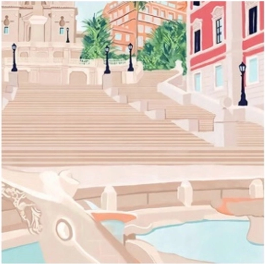 Diamantmalerei Spanische Treppe 30 × 40 cm NORIMPEX