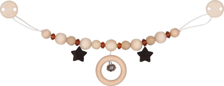 Schnullerkette mit Bernstein und Clips Goki - 1 Stück