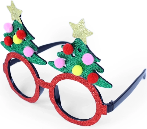 Weihnachtsbrille mit Tannenbaum-Motiv