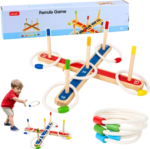 Holz-Wurfspiel mit Ringen für die ganze Familie mit Punktwertung