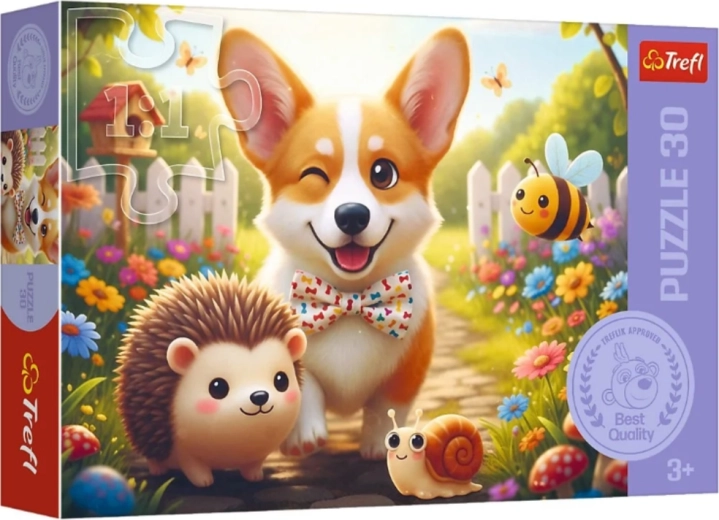 Puzzle mit 30 Teilen – Ein Tag mit dem Corgi – Trefl
