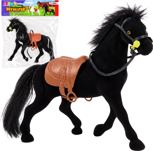Samtige Figur eines schwarzen Pferdes Farm