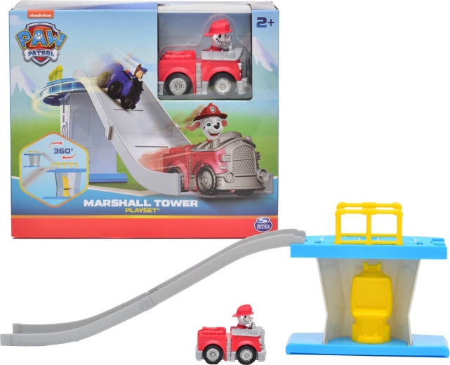 Paw Patrol Mini-Turm mit Fahrbahn und Feuerwehrauto Marshall