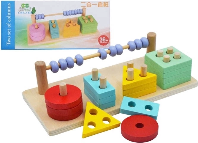 Holz-Motorikspiel mit Formen und Abacus