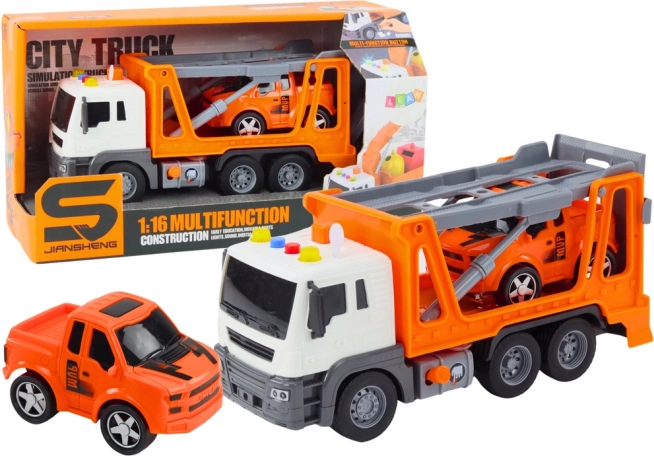 Multifunktionale Lichter und Sounds LKW 1:16 Orange Autocar