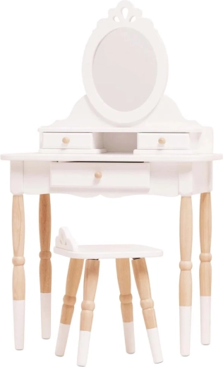 Kinder-Frisiertisch aus Holz mit Spiegel und Hocker von Le Toy Van