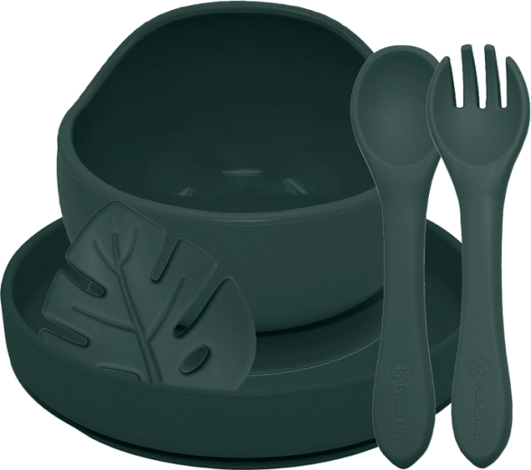 Petite&Mars Silikon-Essset Take&Match 4 Stk., Misty Green, 6m+