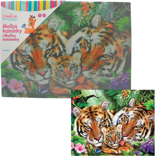 Diamantmalerei – Tigerfamilie 30 × 40 cm
