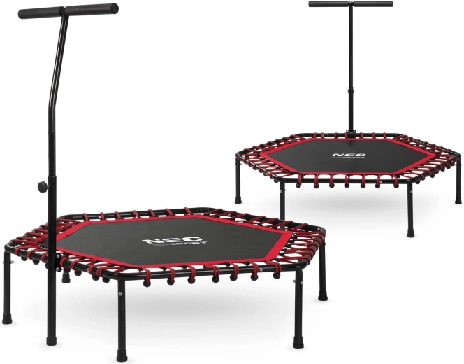 Fitness-Trampolin Neo-Sport mit Griff 127 cm sechseckig rot