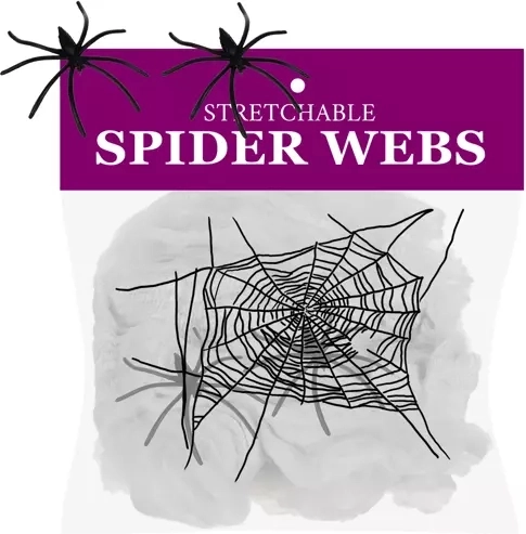 Künstliches Spinnennetz MALATEC mit 2 Spinnen