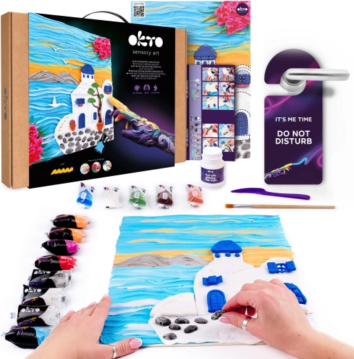 Okto Kreativset zum Malen mit Modelliermasse Santorini 30 × 40 cm