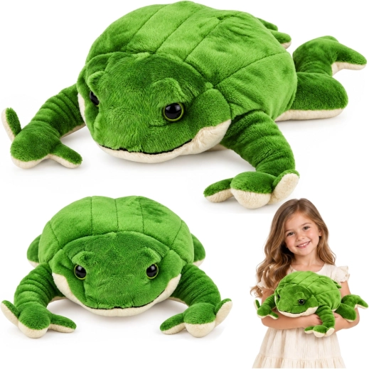 Großer gewichteter Plüschfrosch 58 cm