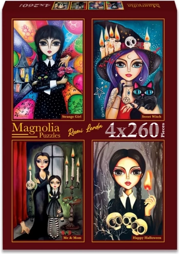 Magnolia Puzzle-Set Glückliches Halloween – 4×260 Teile