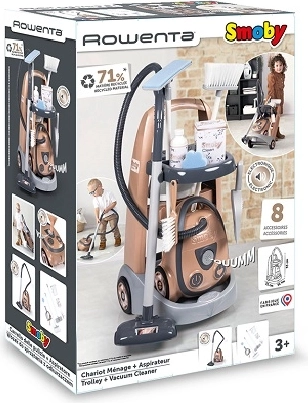 Smoby Rowenta Reinigungswagen mit Staubsauger