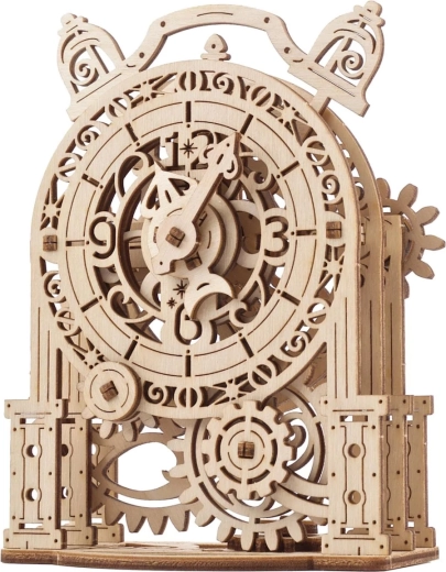 Ugears 3D mechanisches Holzpuzzle dekorativer Wecker