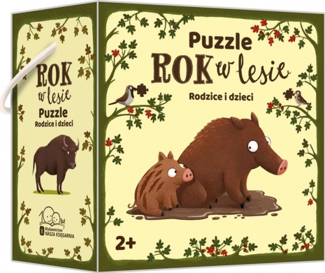 Ein Jahr im Wald: Eltern und Kinder – Kinderpuzzle mit 20 Teilen