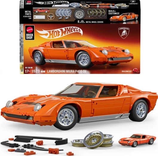 Mattel Brick Shop Hot Wheels Speed Series ’71 Lamborghini Miura P400 SV Bausatz 1524 Teile