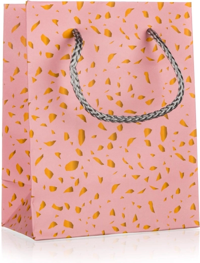 Geschenktasche S Rosa mit goldenen Elementen 11 × 14 × 6 cm