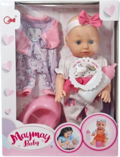 Babypuppe mit Pipi-Funktion mit Zubehör – 1 Stück