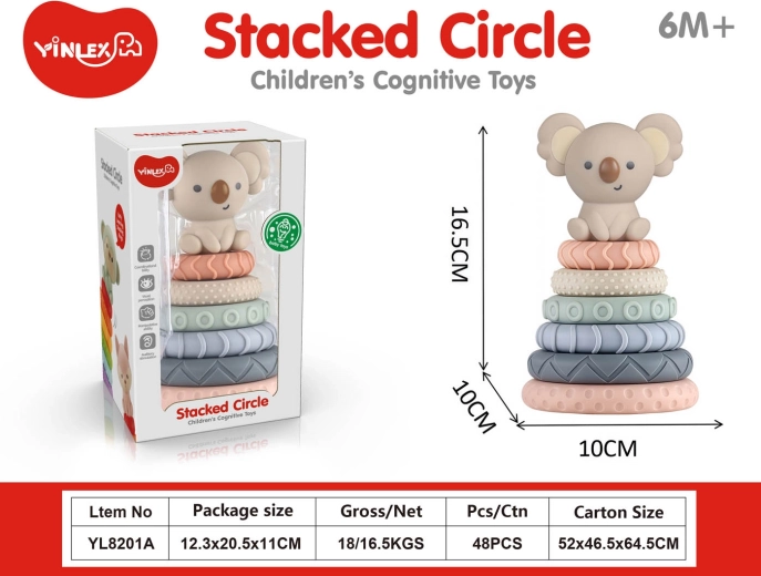 Bunte Sensorik-Pyramide Koala